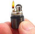 The World's Smallest Kerosene Lighter! Height 2.5cm/φ 1.3cm Capsule Lighter Portable Metal Miniature EDC Gear Waterproof Tiny Peanut Lighter (Fuel not Included) (Mini Black)