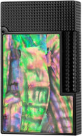 Classic Soft Flame Lighter,High-Grade Side Pulley Ignition Lighter, Colorful Shellfish Pattern,Refillable, for Men's Father Husband Gift Collection