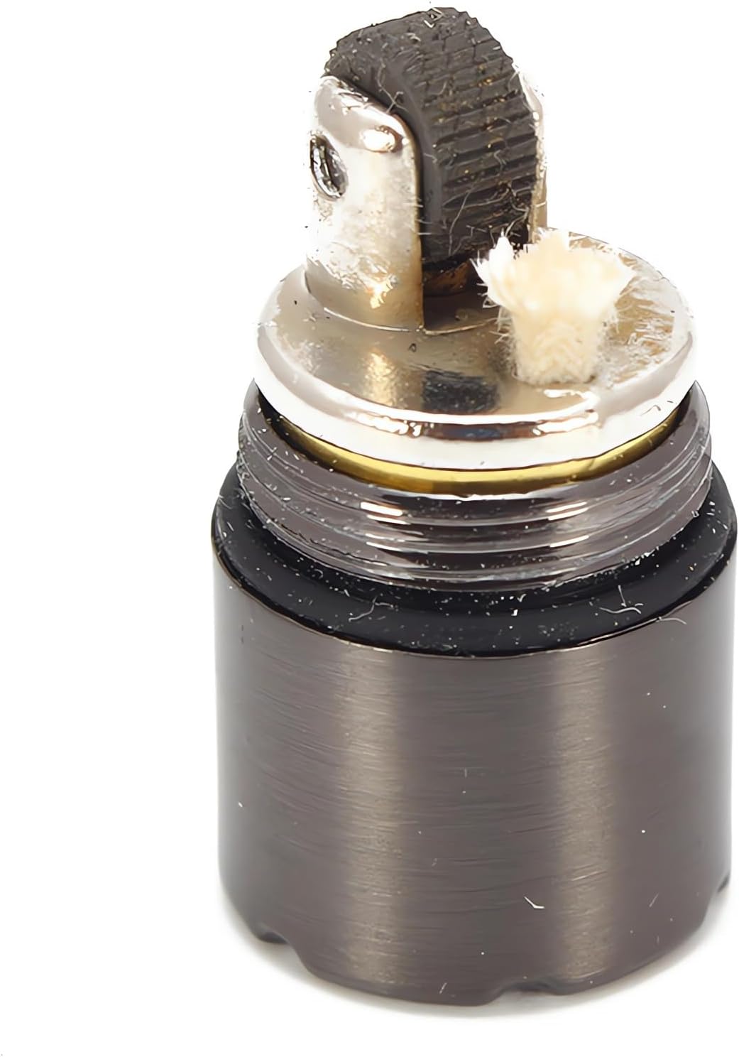 The World's Smallest Kerosene Lighter! Height 2.5cm/φ 1.3cm Capsule Lighter Portable Metal Miniature EDC Gear Waterproof Tiny Peanut Lighter (Fuel not Included) (Mini Black)