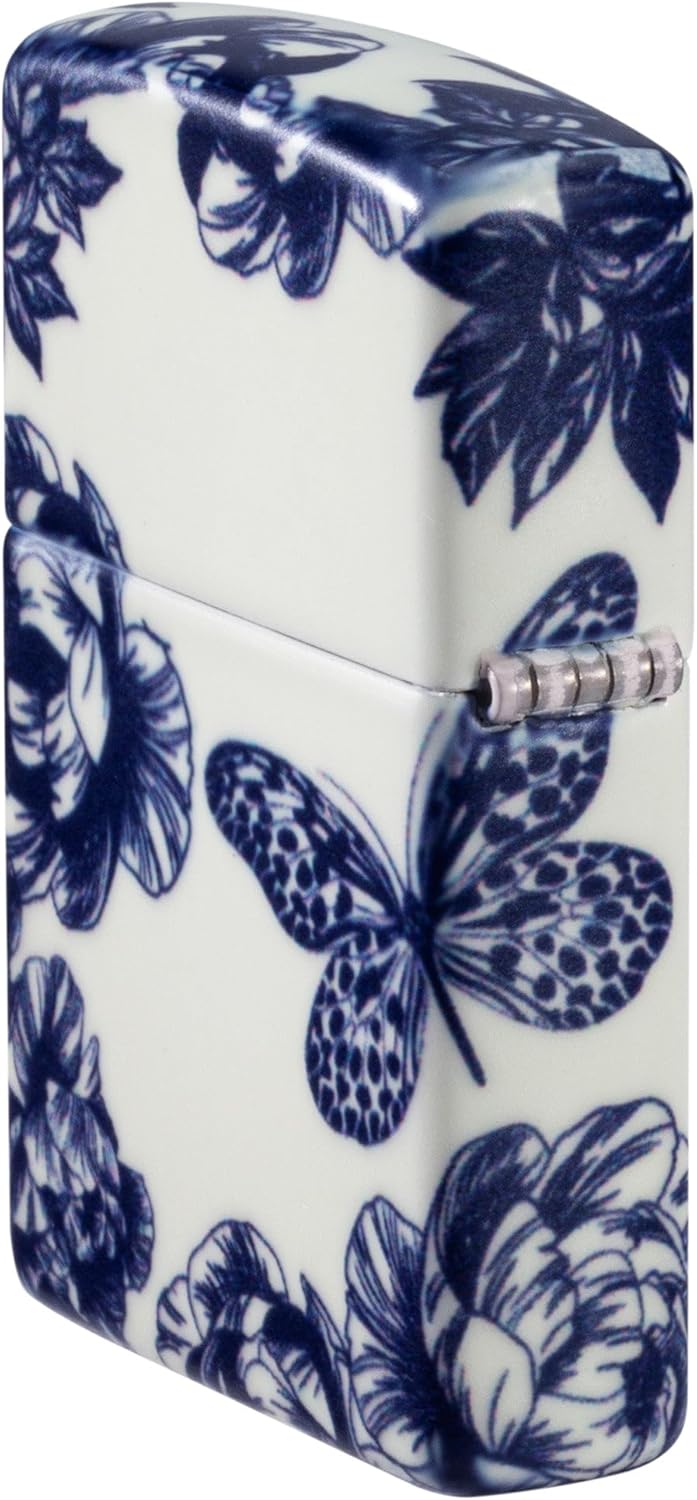 Zippo Lighter: Skull and Flowers, Glow-in-The-Dark - 540 Color 46037